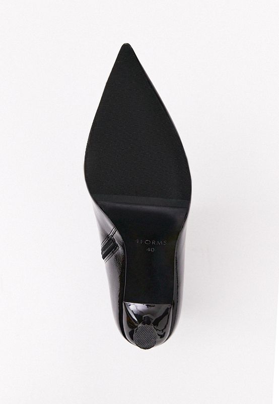 Ботильоны лаковые с острым мысом, черный