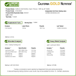 California Gold Nutrition, Sport, якорцы, 1000 мг, 60 таблеток