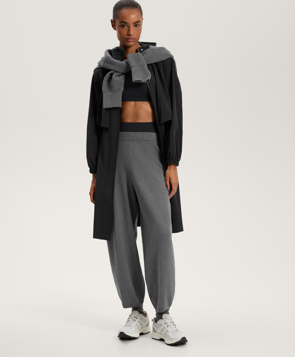 OYSHO Трикотажные брюки-кокон, темно-серый меланж