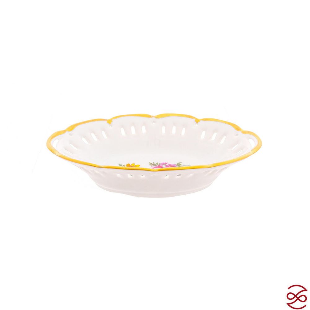 Лимонница с прорезями Queen's Crown Мейсенский букет 17см