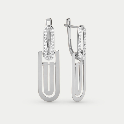 Серьги золотые с фианитами