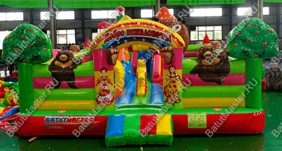 Коммерческий надувной батут "Маша и Миша" 11*7*3 м
