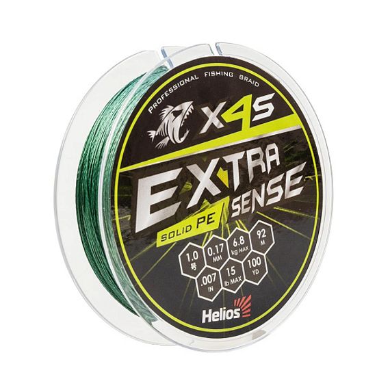 Шнур Helios Extrasense X4S PE Green 92m 1/15LB 0.17mm (HS-ES-X4S-1/15LB)