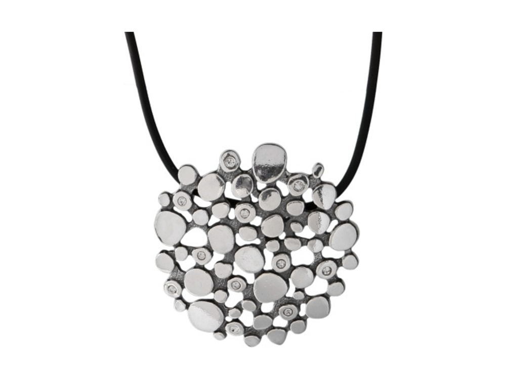 "Молекула" подвеска в серебряном покрытии из коллекции "Простейшие" от Jenavi с замком карабин