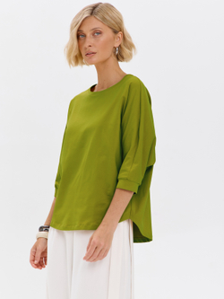 Свободная футболка летучая мышь с рукавом 3/4