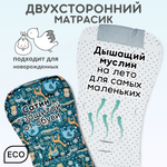 Матрасик в коляску модель КМ1 BG 169-4 зеленый принт