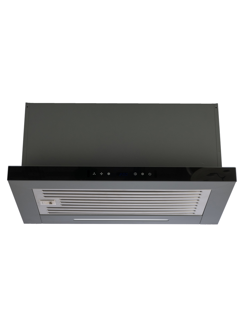 Вытяжка кухонная MACBI Perfa-60G-baf (GREY) серый, D150мм, 1200м3/ч, полновстраиваемая, мотор 230Ватт, стекло 60см, сенсорное управление + управление жестами