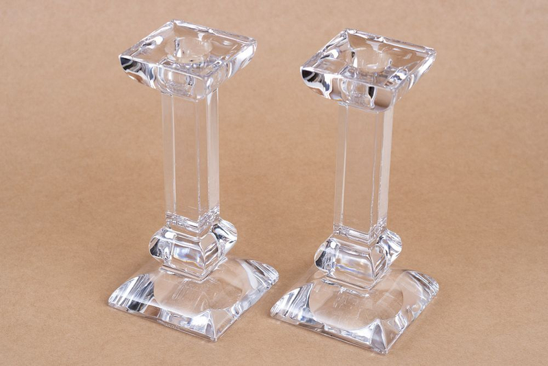 Парные хрустальные подсвечники в стиле ар-деко
