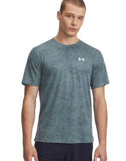 Мужская теннисная футболка Under Armour Tech Novelty - jasper blue/white