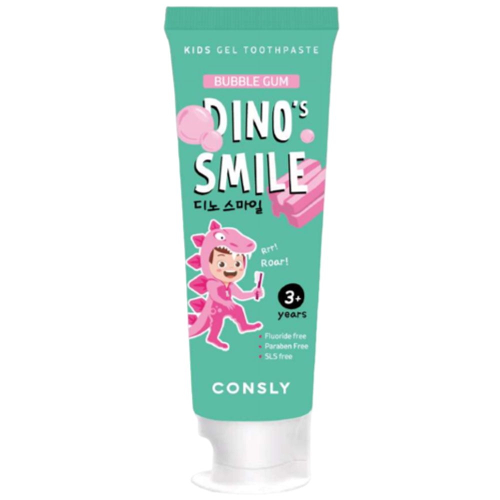 Зубная паста детская c ксилитом и вкусом жвачки CONSLY Kids Gel Toothpaste Xylitol And Bubble Gum 60 гр