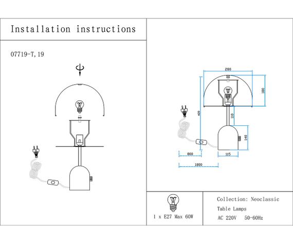Настольная лампа Kink Light Гент 07719-T,19