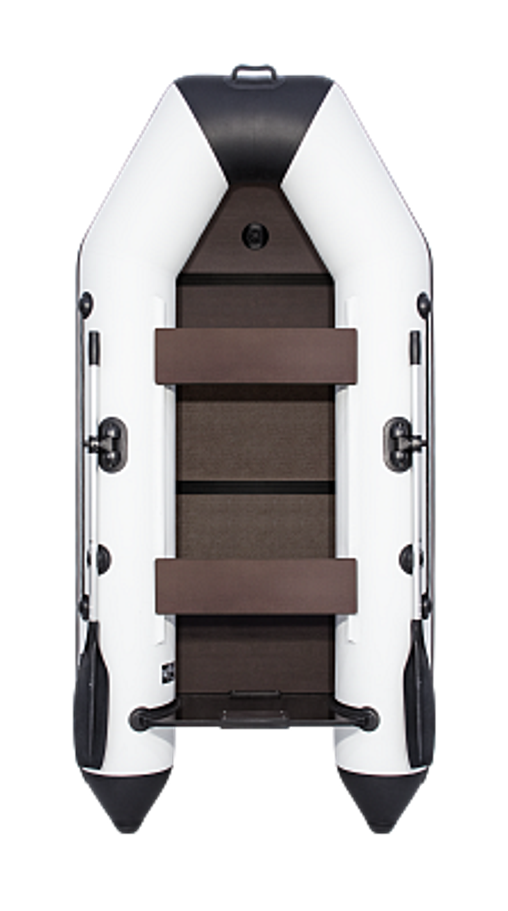 Лодка ПВХ АКВА 2800 Слань-книжка киль Светло-серый/черный