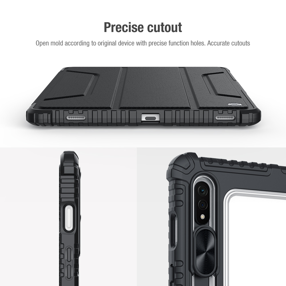 Чехол книжка от Nillkin для планшета Samsung Galaxy Tab S8 и S8 5G, серия Bumper Pro, с защитной шторкой для камеры