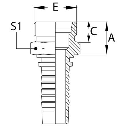 Фитинг DN 12 DKO-L (Ш) 22x1.5 15