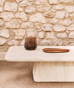 Журнальный столик Drasi из цемента с отделкой под травертин 140 x 70 см