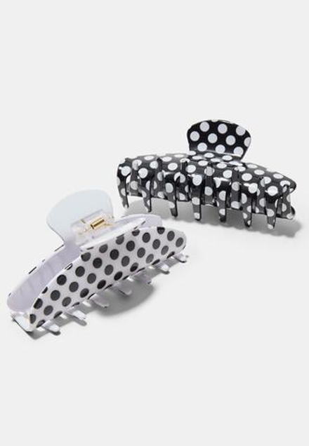 STRADIVARIUS Набор из 2 заколок для волос в горошек, черный