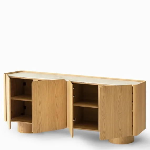 Комод Velto с 4 ящиками, 180х73х40 см, светлый дуб, керамика