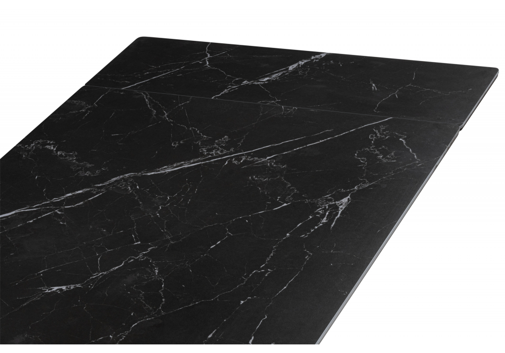 Керамический стол Woodville Вейв 140(200)х80 shakespeare black, черный