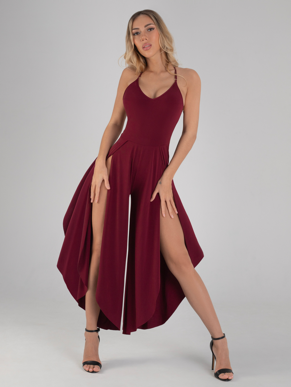 Lotus Unitard, Dark Red