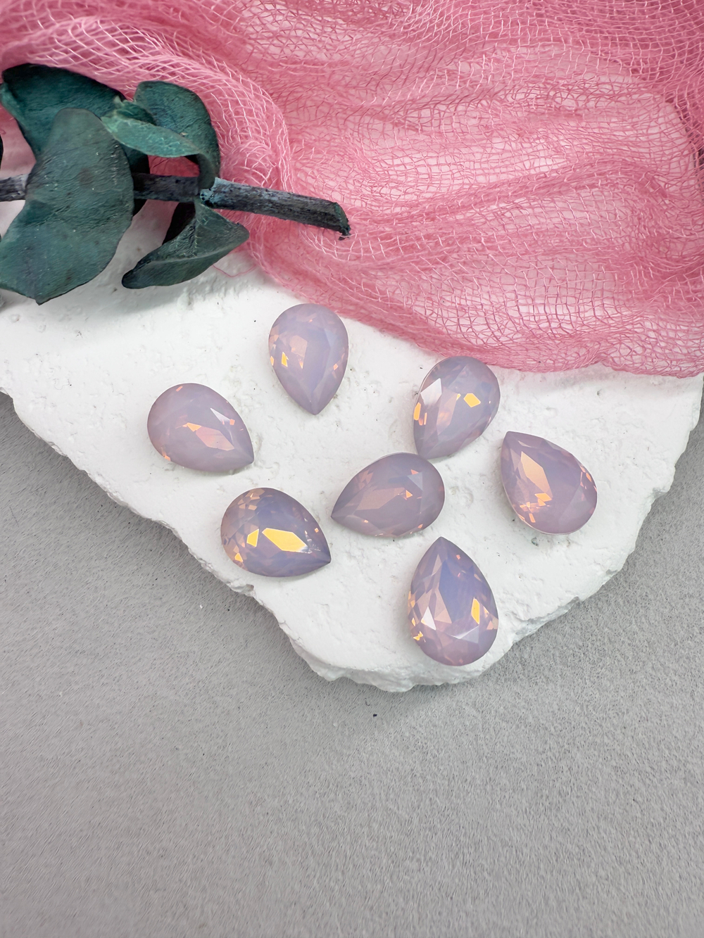 Капля Drop 14*10 мм, Rose Opal