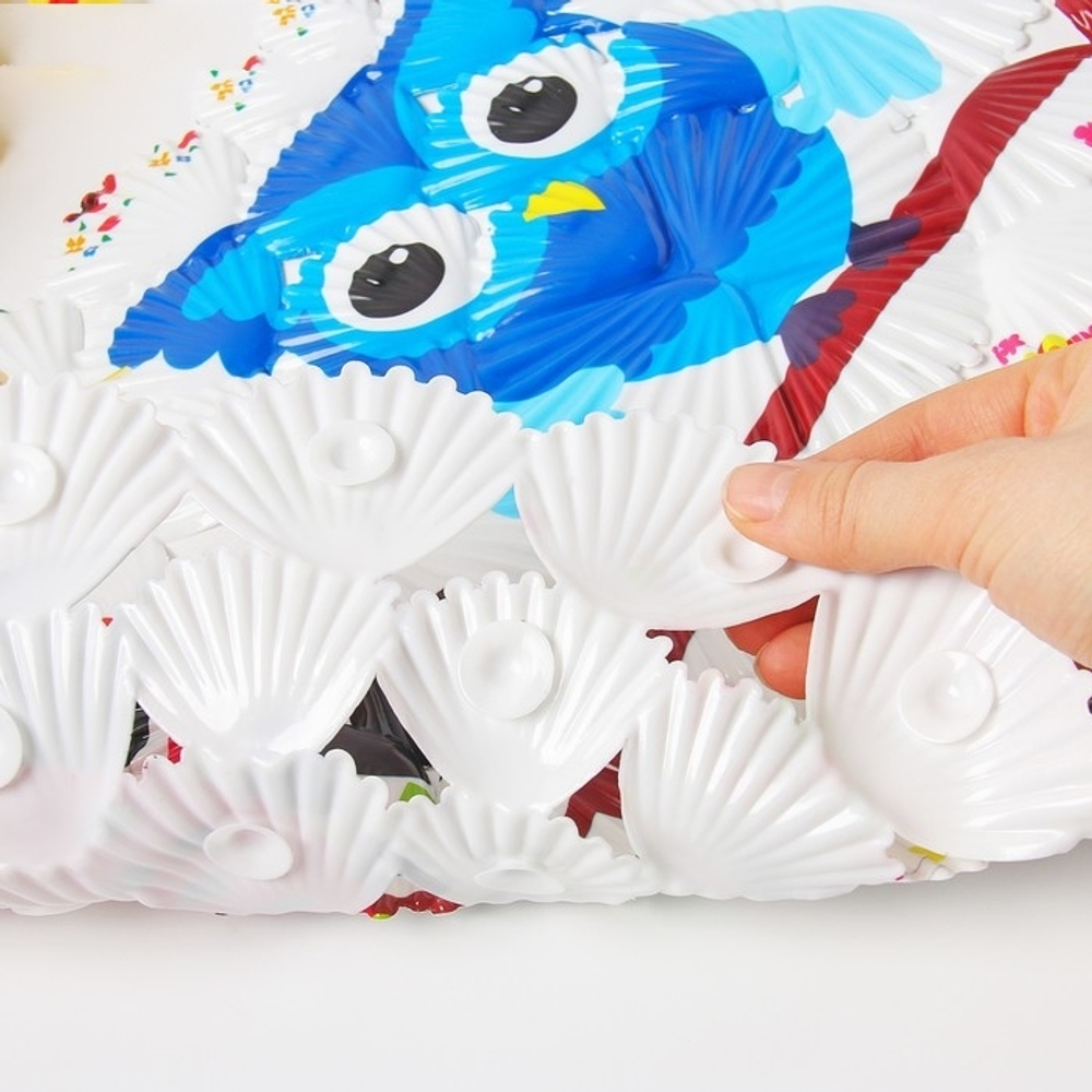 Коврик для ванны 65×37 см "Совы", ракушка 4349385