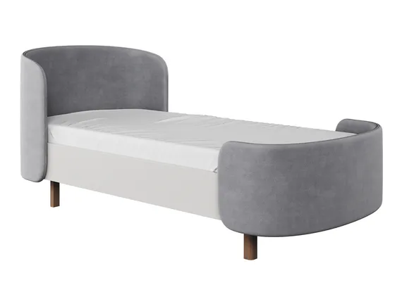 Кровать подростковая KIDI Soft размер L антивандальная ткань (серый)