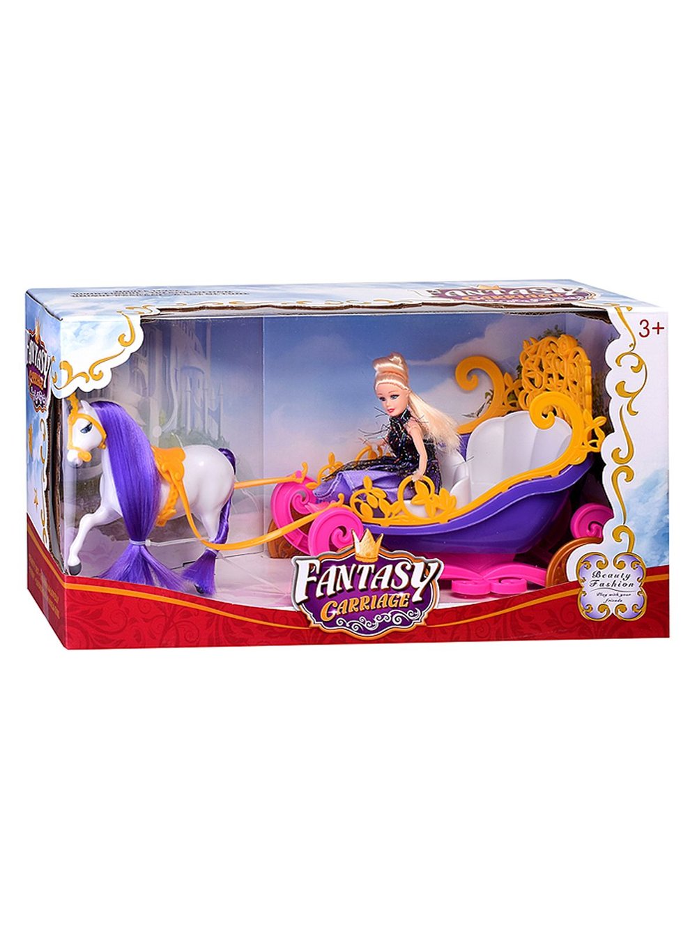 Игровой набор Карета с лошадкой и куклой (352A)