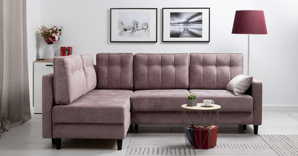 Арно угловой диван-кровать (пепел розы)