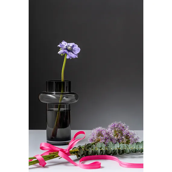 Ваза для цветов Vayr, 26 см, серая