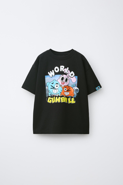ZARA ФУТБОЛКА С ПРИНТОМ GUMBALL CARTOON NETWORK™, ЧЕРНЫЙ