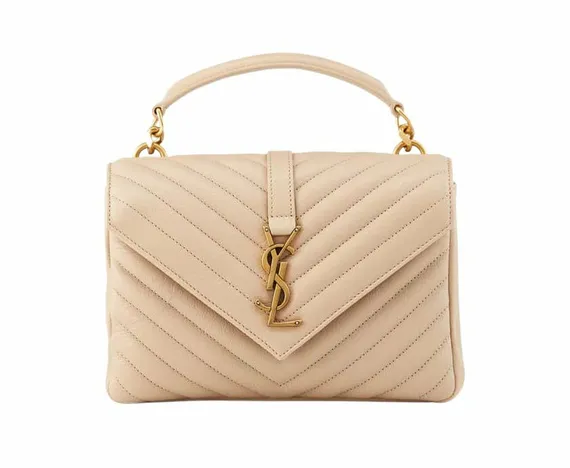 Женская сумка Saint Laurent College Monogram Medium кремовый