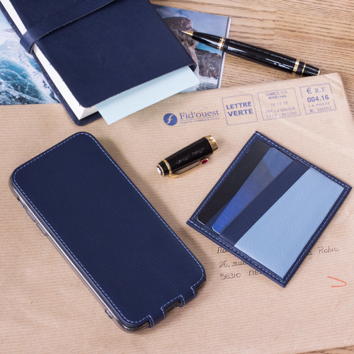 Чехол для iPhone X/XS из натуральной кожи теленка, цвета индиго