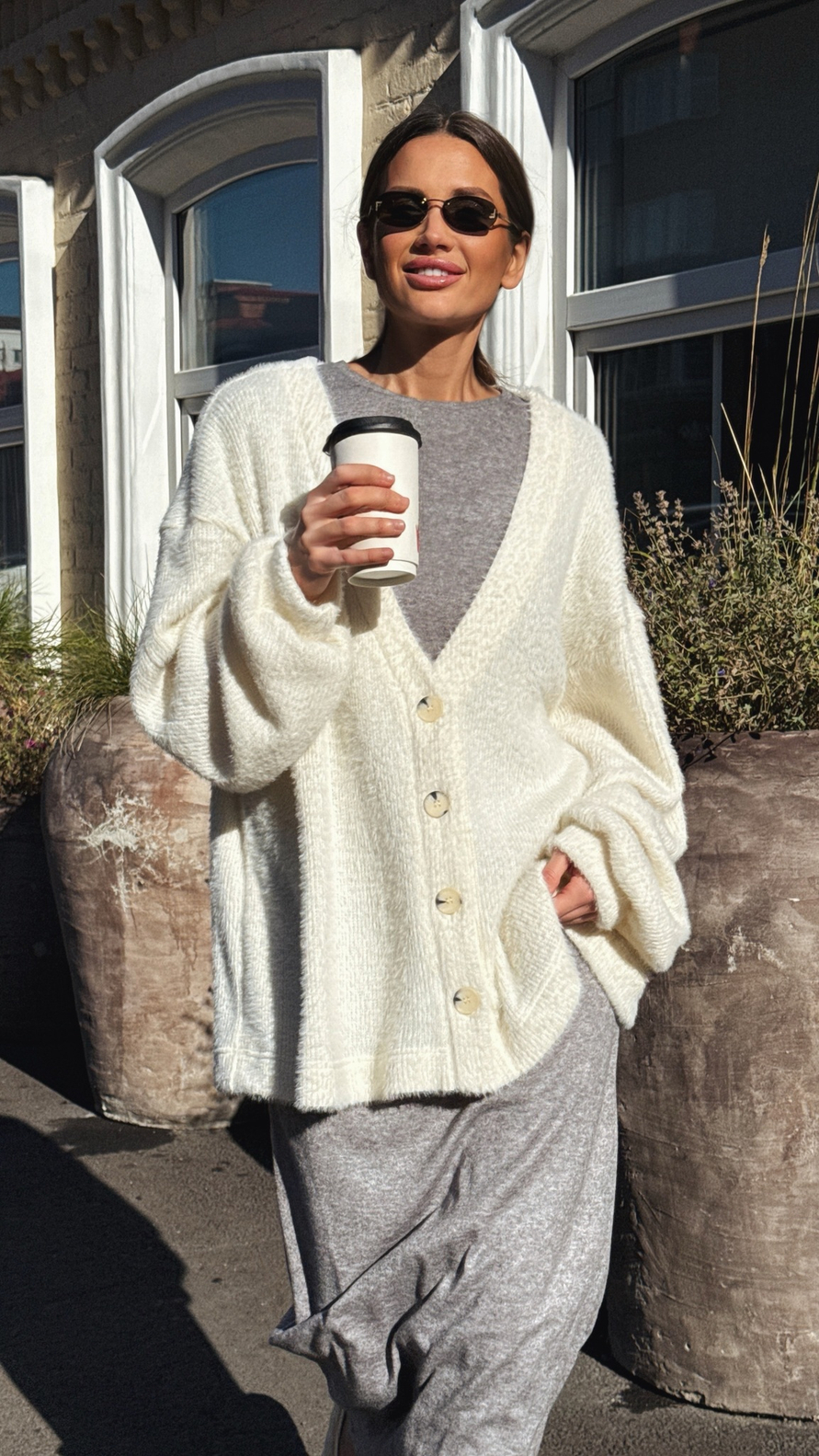 Кардиган "Женева" оттенок античный белый