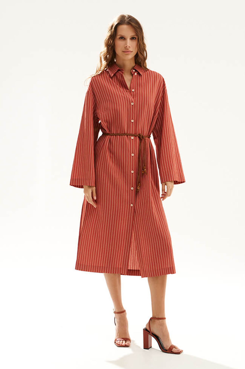 51745 Платье женское (терракотовый полоска)