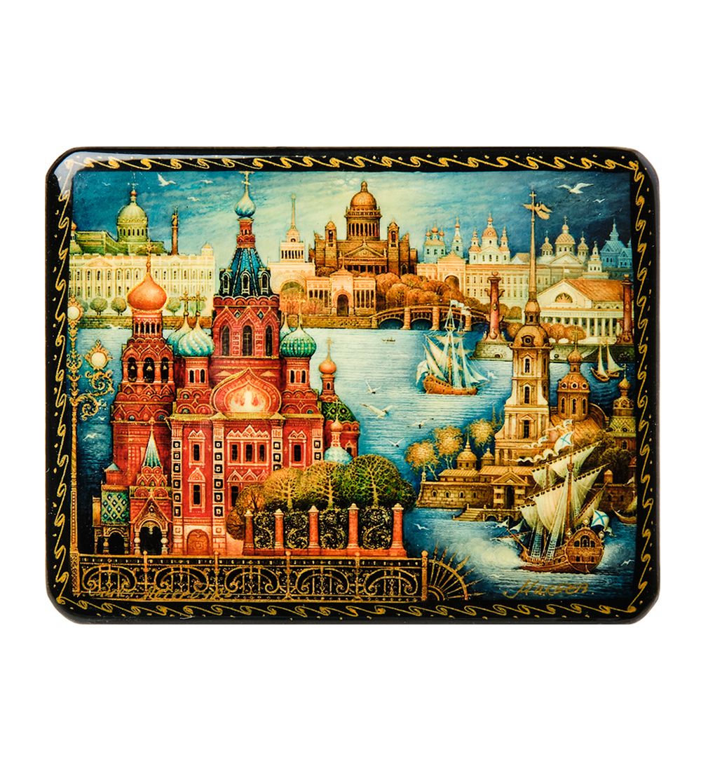 Народные промыслы ШК-19/36-A Шкатулка в технике декупаж «Старый Петербург» (10х8х3,5)
