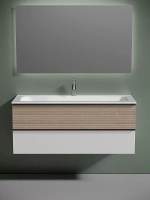 Тумба с раковиной Sancos DELTA DL120W 120 дуб светлый/белый