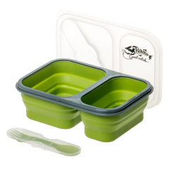 Tramp Контейнер силиконовый 2 отсека с ловилкой, TRC-090, оранжевый