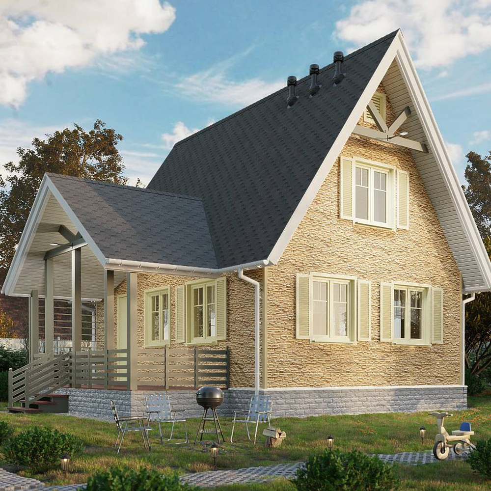 Сайдинг Docke Lux Rocky PSRG-1092 под камень Пекан 1787х285 мм