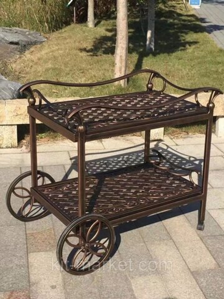 Сервировочный столик Latin из литого алюминия, античная бронза