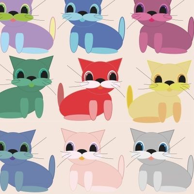 Разноцветные кошки