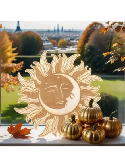Солнце и Луна — украшение из дерева
