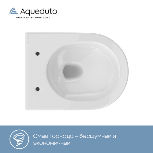Унитаз подвесной (смыв Tornado), белый глянцевый Aqueduto OVO