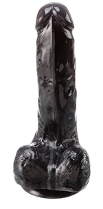 Черный реалистичный фаллоимитатор - 18 см.