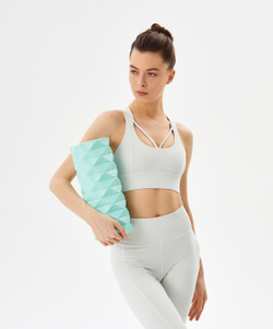 Ролик массажный FA-507, EVA/PP, средняя жесткость, 32,5x12,5 cм, мятный/серый