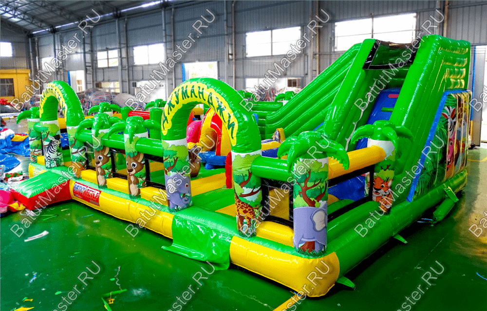 Коммерческий надувной батут "Джунгли с двумя входами" 10*7*4