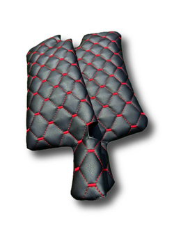 Чехлы на козырьки ВАЗ 2108, 2109, 21099, 2113, 2114, 2115 (красная нить Рубин)