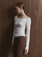 Лонгслив из вискозы, цвет белый