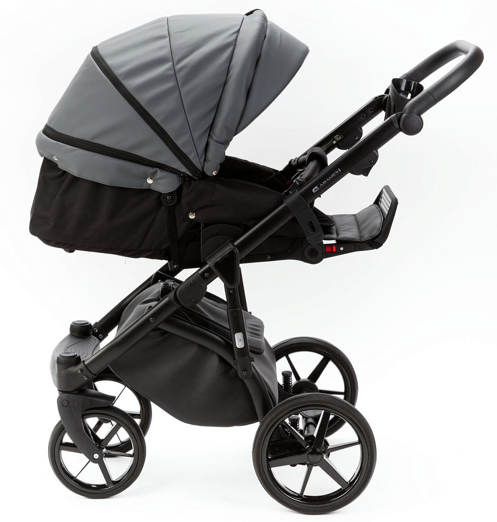 Детская коляска Adamex Nola Deluxe 3 в 1 N-SA32 (СЕРАЯ КОЖА)