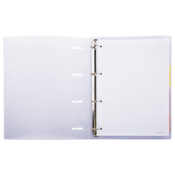 Тетрадь на кольцах БОЛЬШАЯ 305х235мм А4, 120л, пластик, с разделителями, BRAUBERG, Фиолетовый,404623