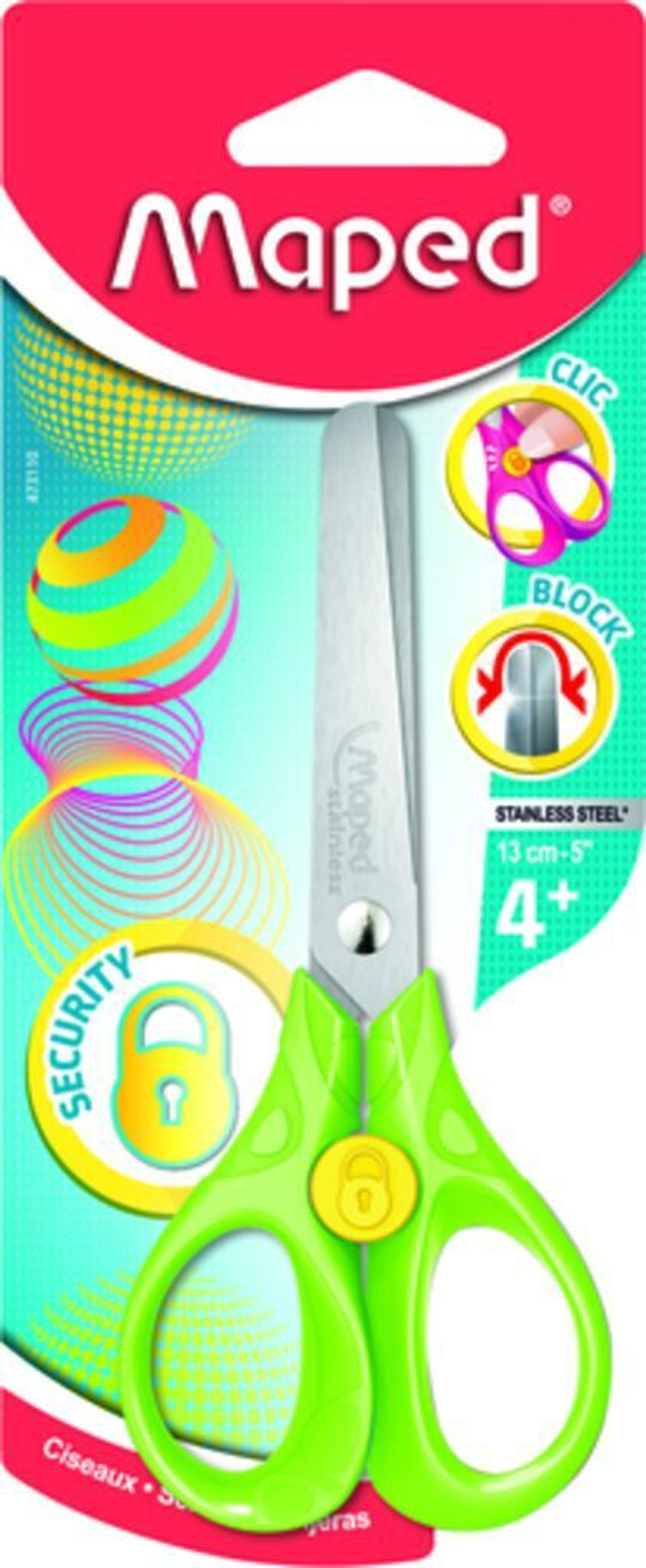 Ножницы детские MAPED SECURITY 3D 13 cм (зеленые)